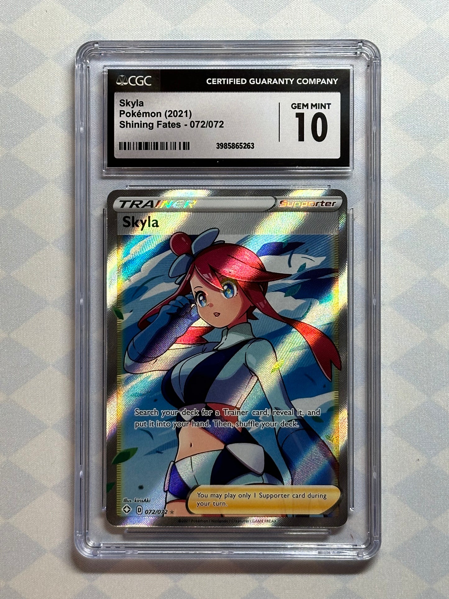 2021 Pokémon Shining Fates Skyla 072/072 CGC 10 Gem Mint