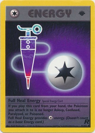Pokemon Team Rocket 1st Edition 81/82 Full Heal Energy