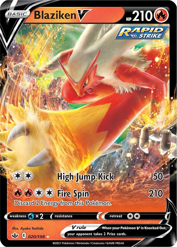 Blaziken V Near Mint - 020/198 - Chilling Reign