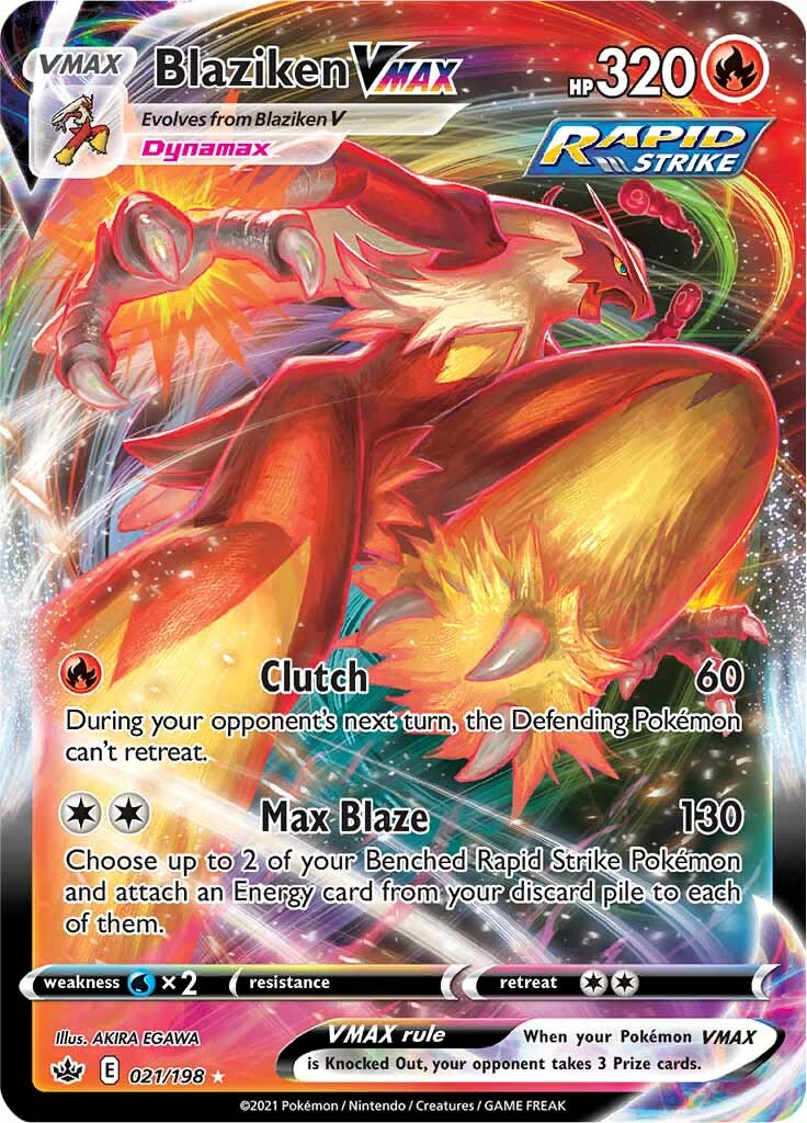 Pokmon TCG: Blaziken VMAX Near Mint - 021/198 - Chilling Reign Oblivion Collectibles Pokmon TCG: Blaziken VMAX Near Mint - 021/198 - Chilling Reign Oblivion Collectibles
