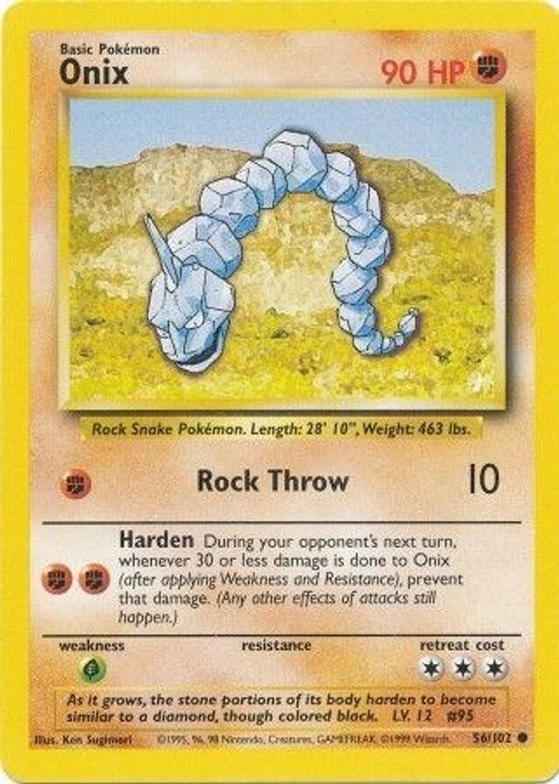 Pokemon Base Set 56/102 Onix