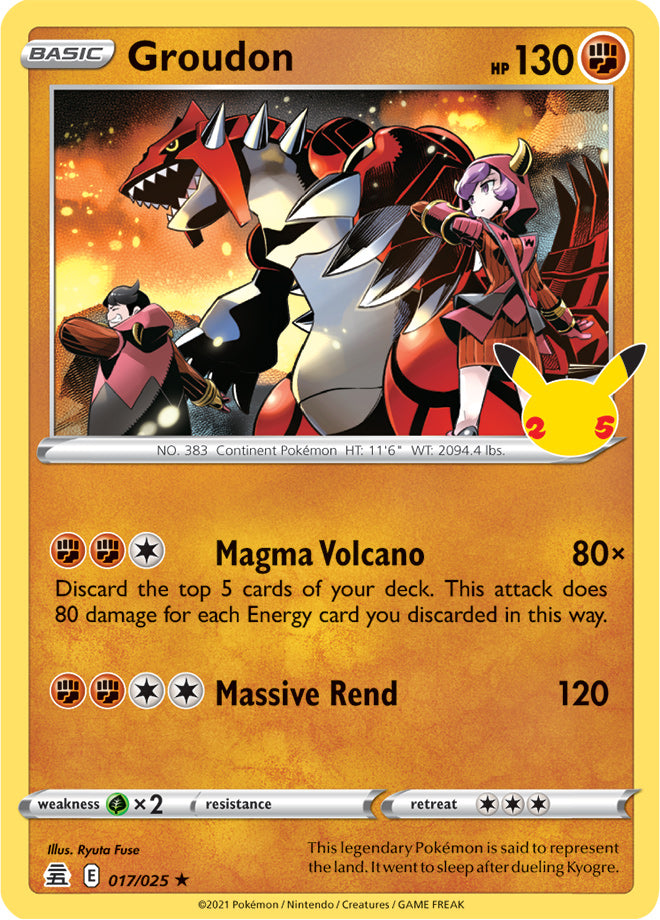 Groudon Near Mint - 017/025 - Celebrations