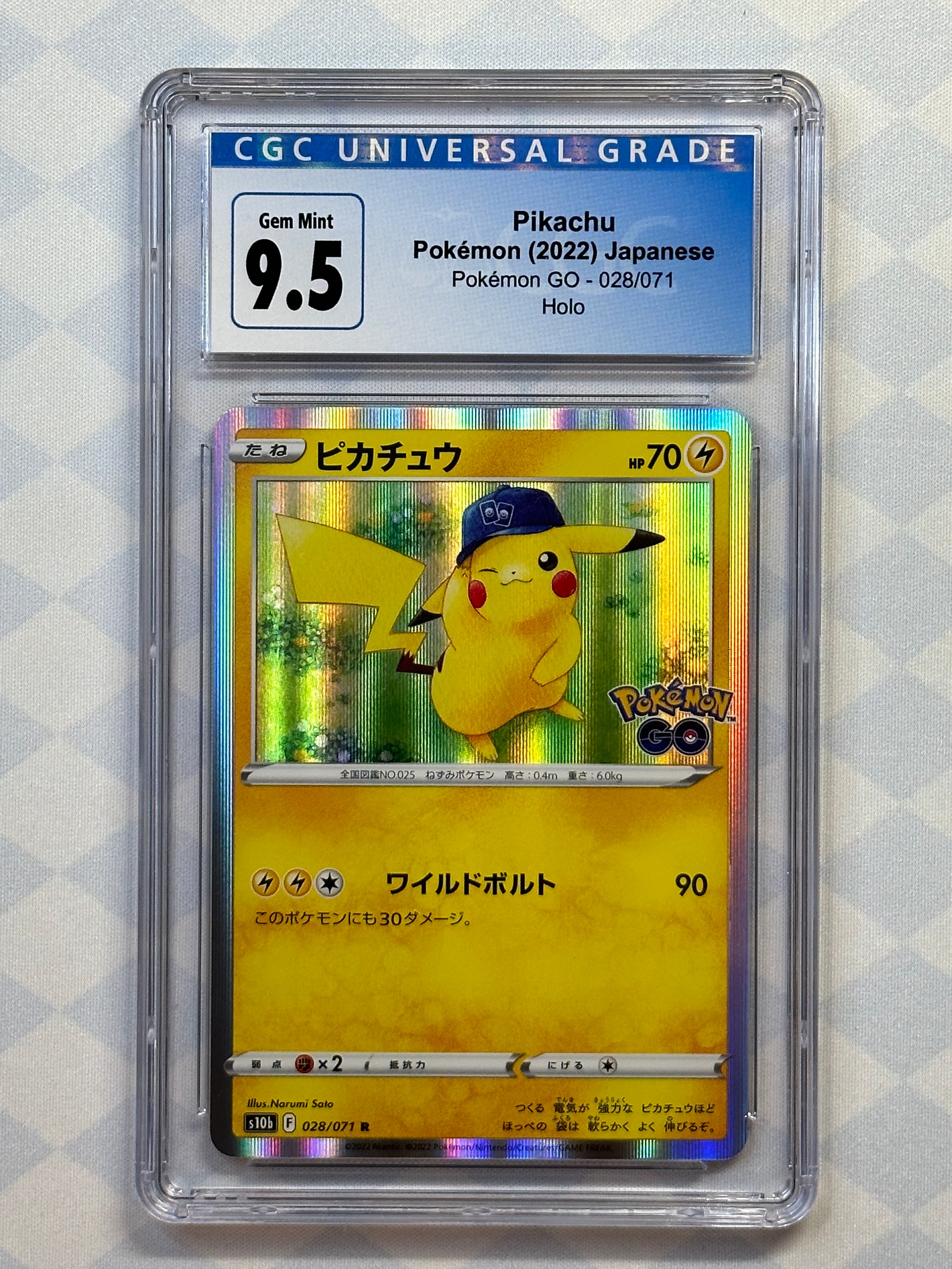 2022 Pokmon Japanese Pokemon GO Pikachu Holo 028/071 CGC 9.5 Gem Mint Oblivion Collectibles 2022 Pokmon Japanese Pokemon GO Pikachu Holo 028/071 CGC 9.5 Gem Mint Oblivion Collectibles