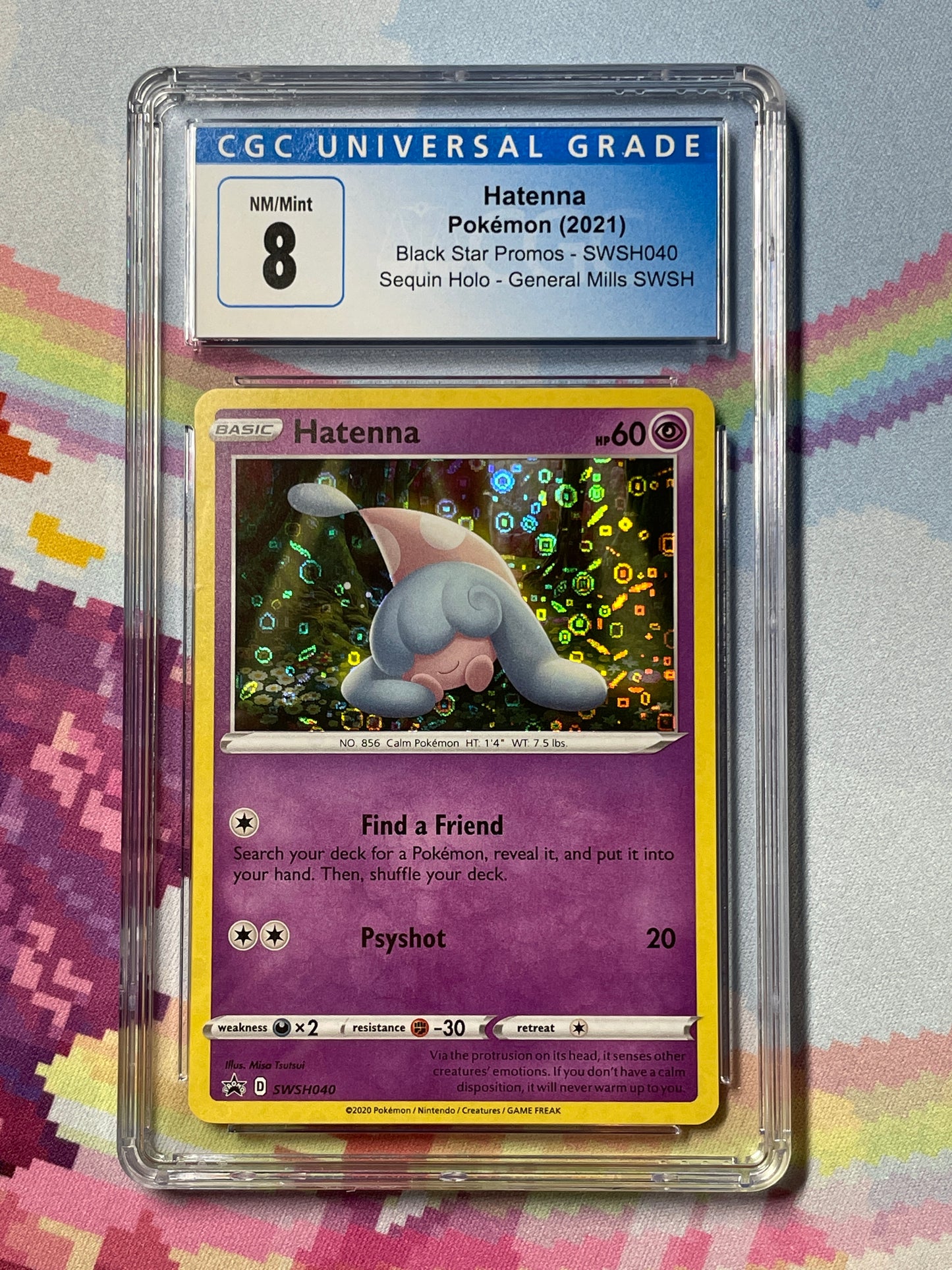 2021 Pokémon Black Star Promos Hatenna Holo SWSH040 CGC 8 NM/Mint
