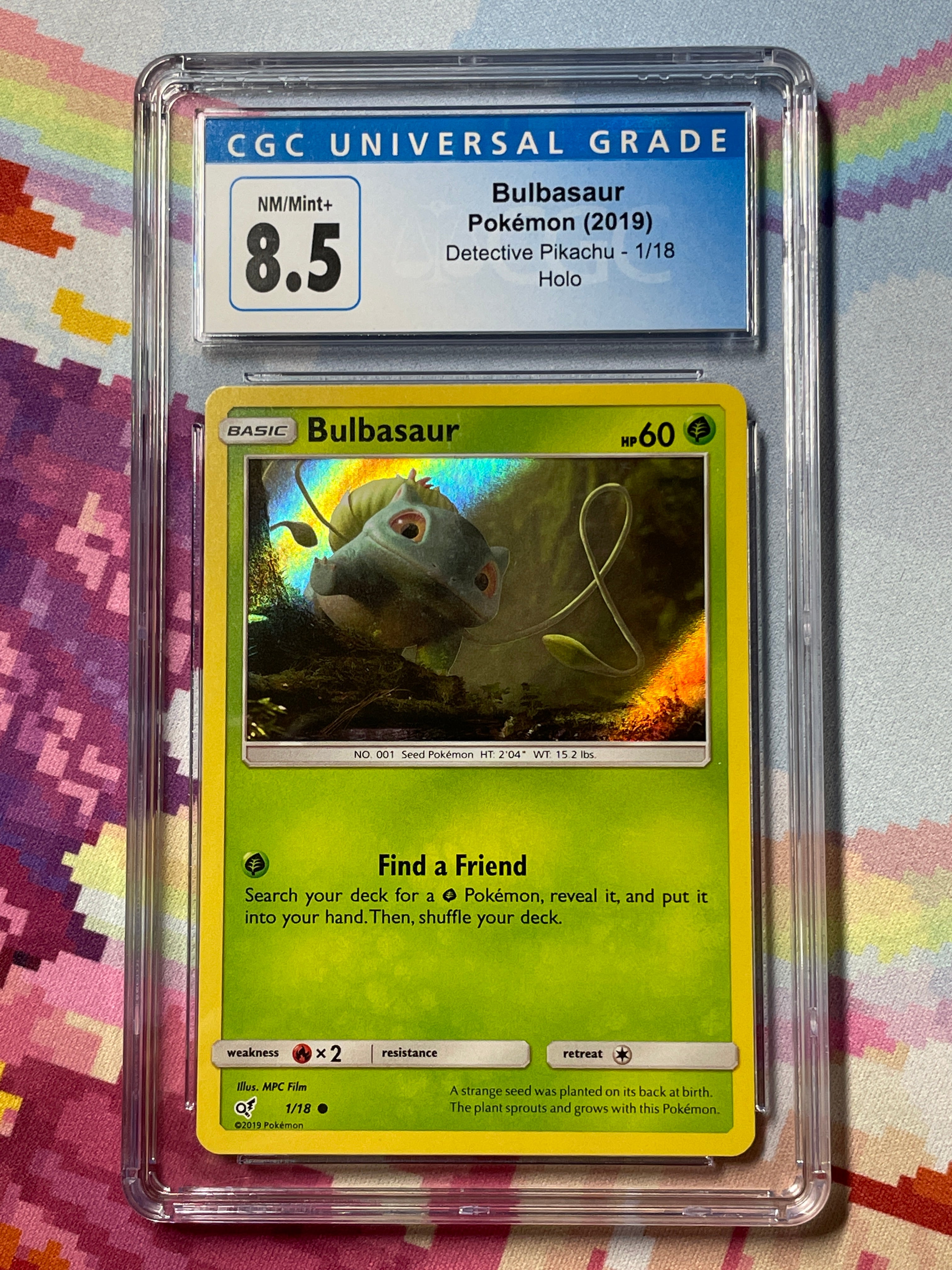 2019 Pokmon Detective Pikachu Bulbasaur Holo 1/18 CGC 8.5 NM/Mint+ Oblivion Collectibles 2019 Pokmon Detective Pikachu Bulbasaur Holo 1/18 CGC 8.5 NM/Mint+ Oblivion Collectibles