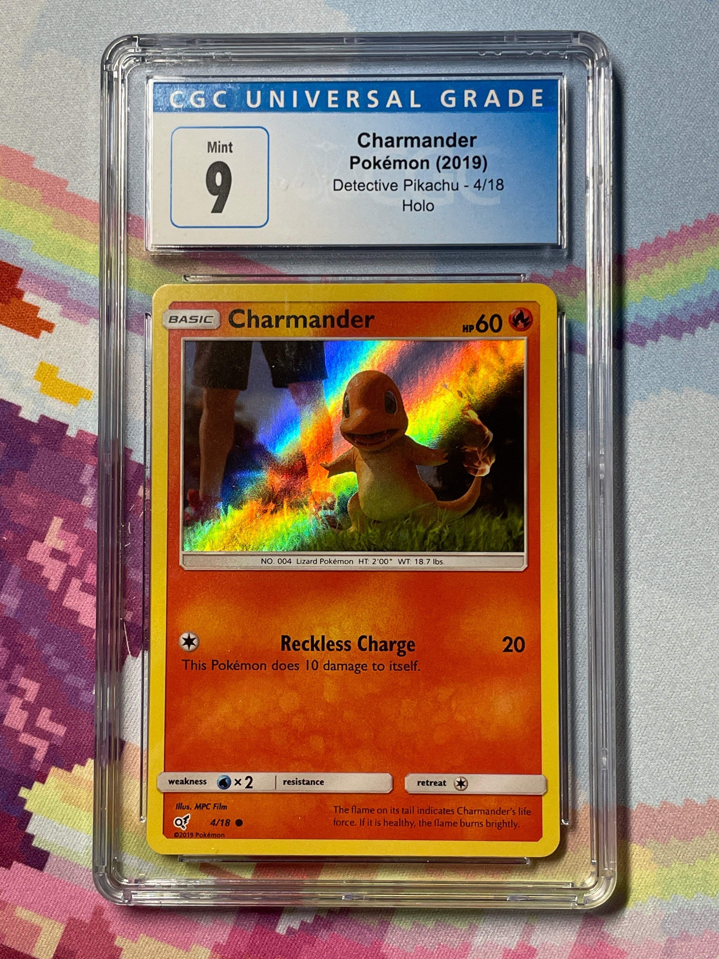 2019 Pokémon Detective Pikachu Charmander Holo 4/18 CGC 9 Mint