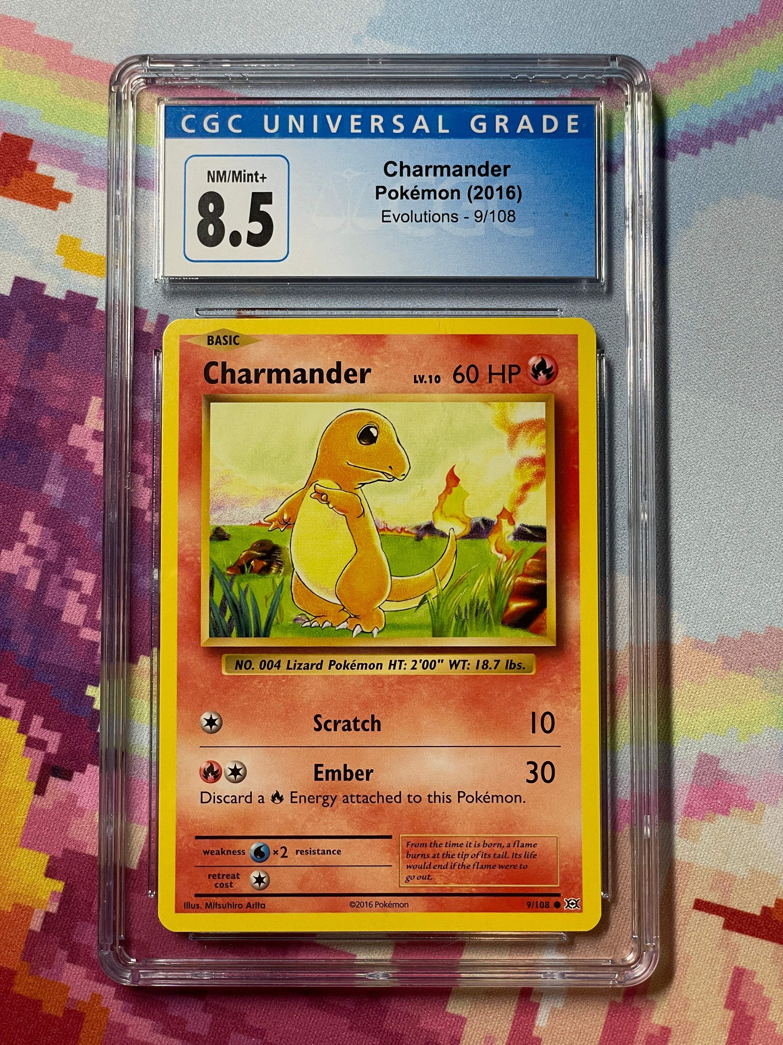 2016 Pokémon Evolutions Charmander 9/108 CGC 8.5 NM/Mint+