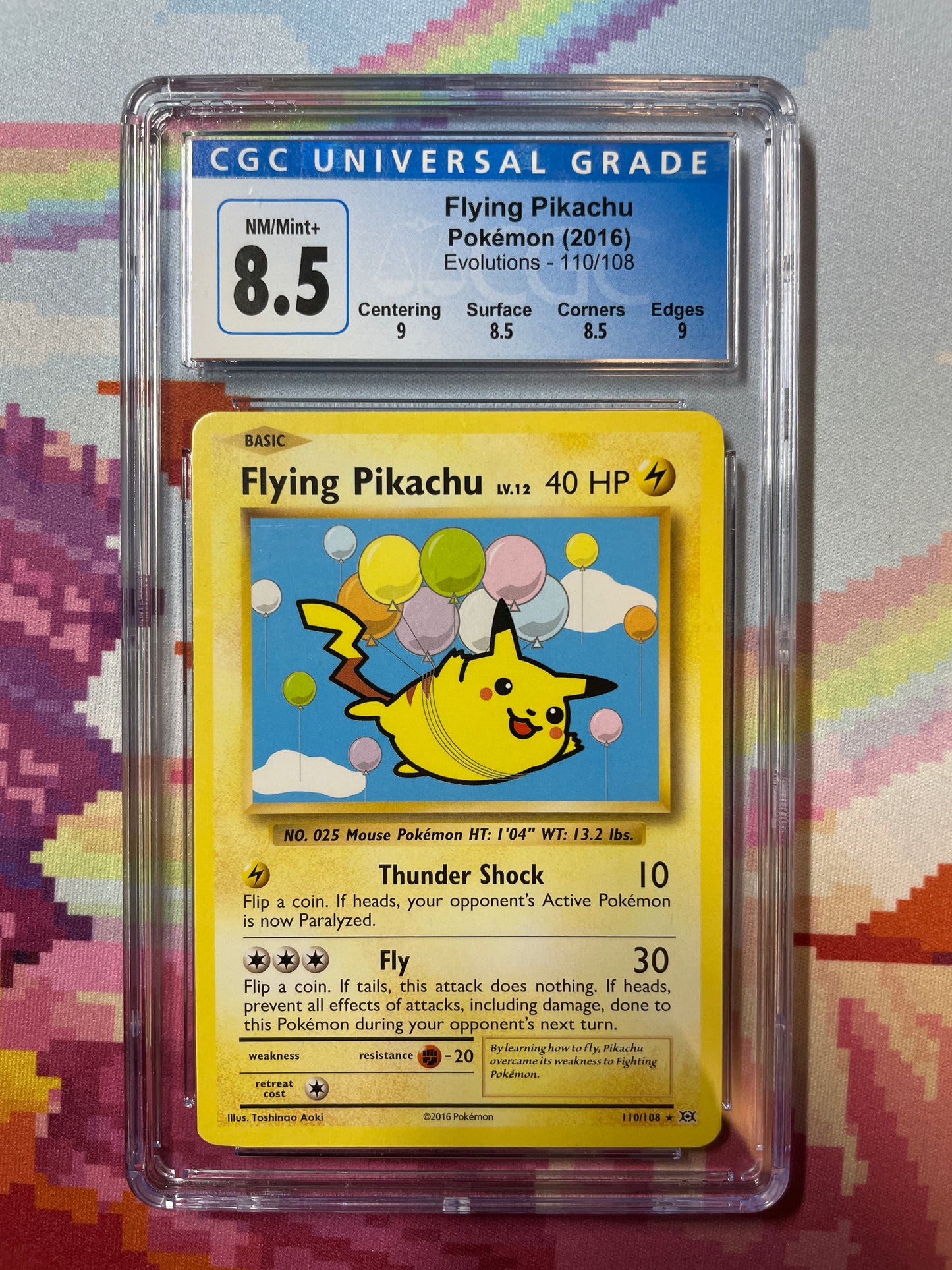 2016 Pokémon Evolutions Flying Pikachu 110/108 CGC 8.5 NM/Mint+
