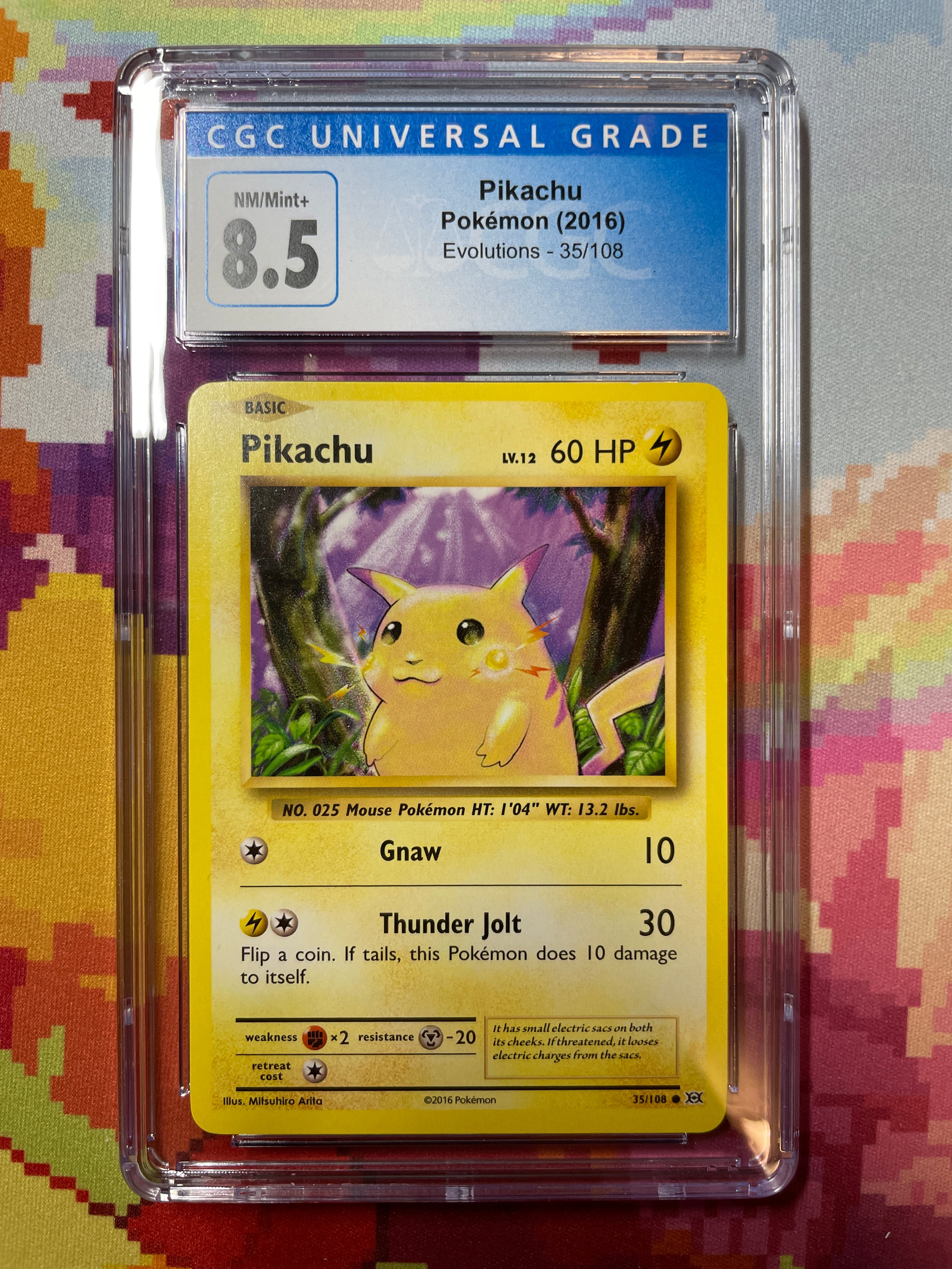 Pikachu 2016 pokemon card lv.12 60hp 35/108