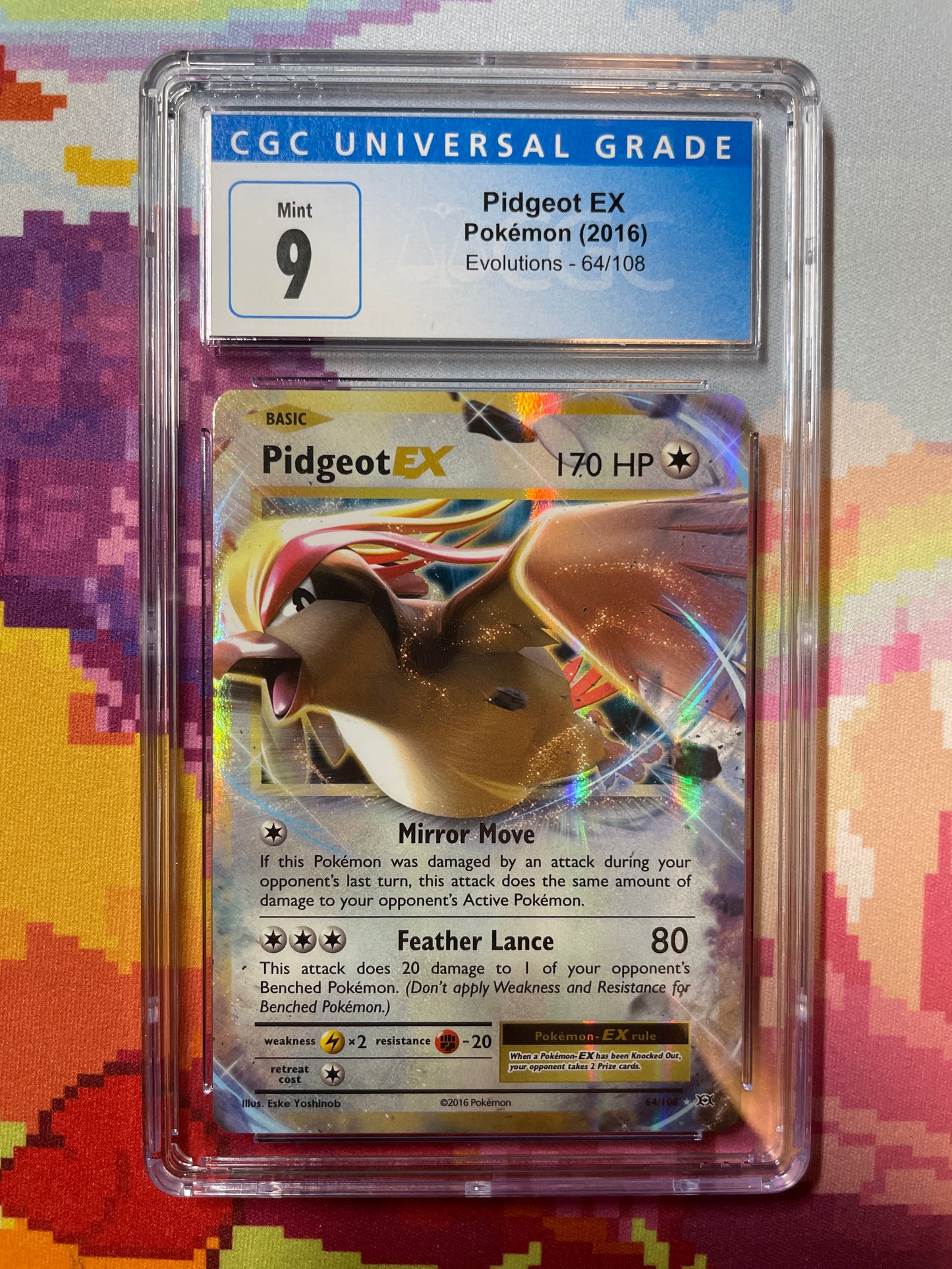 2016 Pokémon Evolutions Pidgeot EX 64/108 CGC 9 Mint