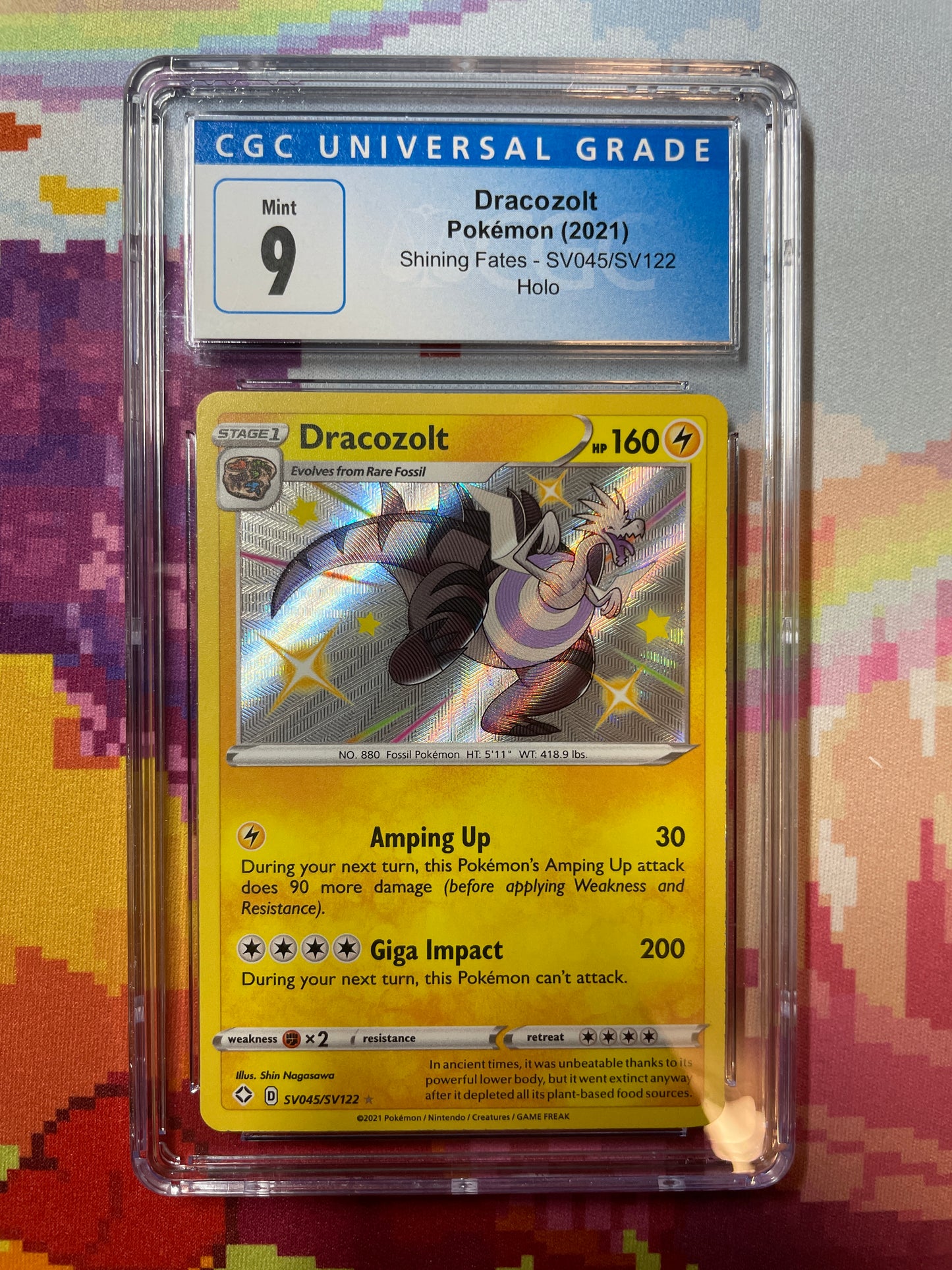 2021 Pokémon Shining Fates Dracozolt Holo SV045/SV122 CGC 9 Mint