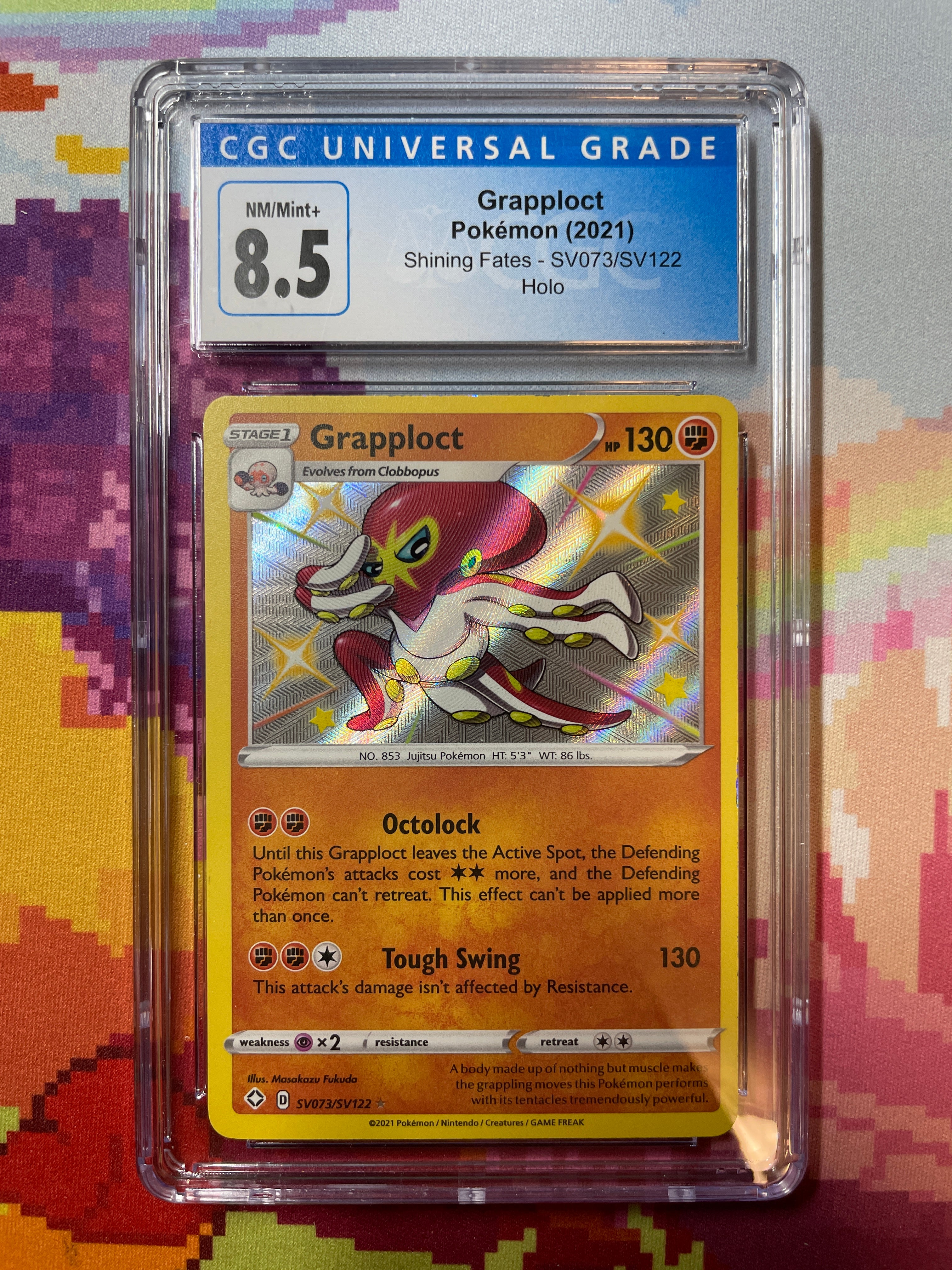 2021 Pokmon Shining Fates Grapploct Holo SV073/SV122 CGC 8.5 NM/Mint+ Oblivion Collectibles 2021 Pokmon Shining Fates Grapploct Holo SV073/SV122 CGC 8.5 NM/Mint+ Oblivion Collectibles