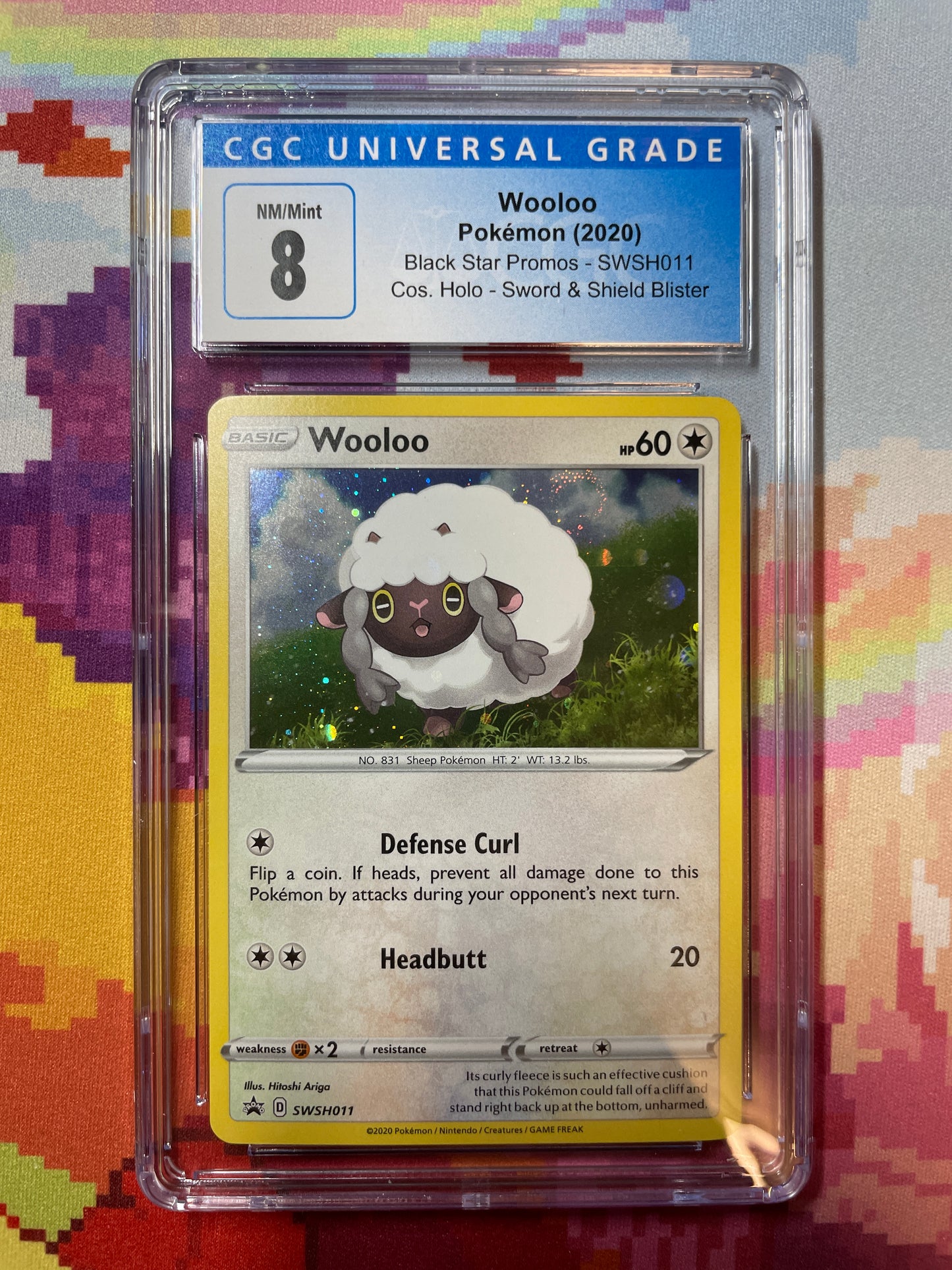 2020 Pokémon Black Star Promos Wooloo (Swirl) SWSH011 CGC 8 NM/Mint