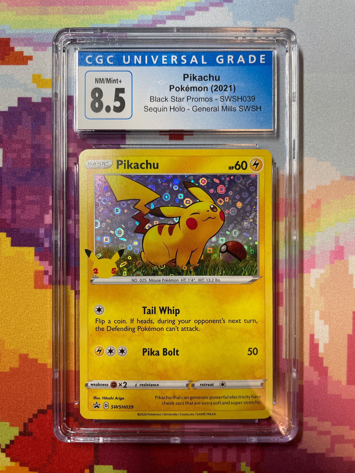 2021 Pokémon Black Star Promos Pikachu SWSH039 CGC 8.5 NM/Mint+