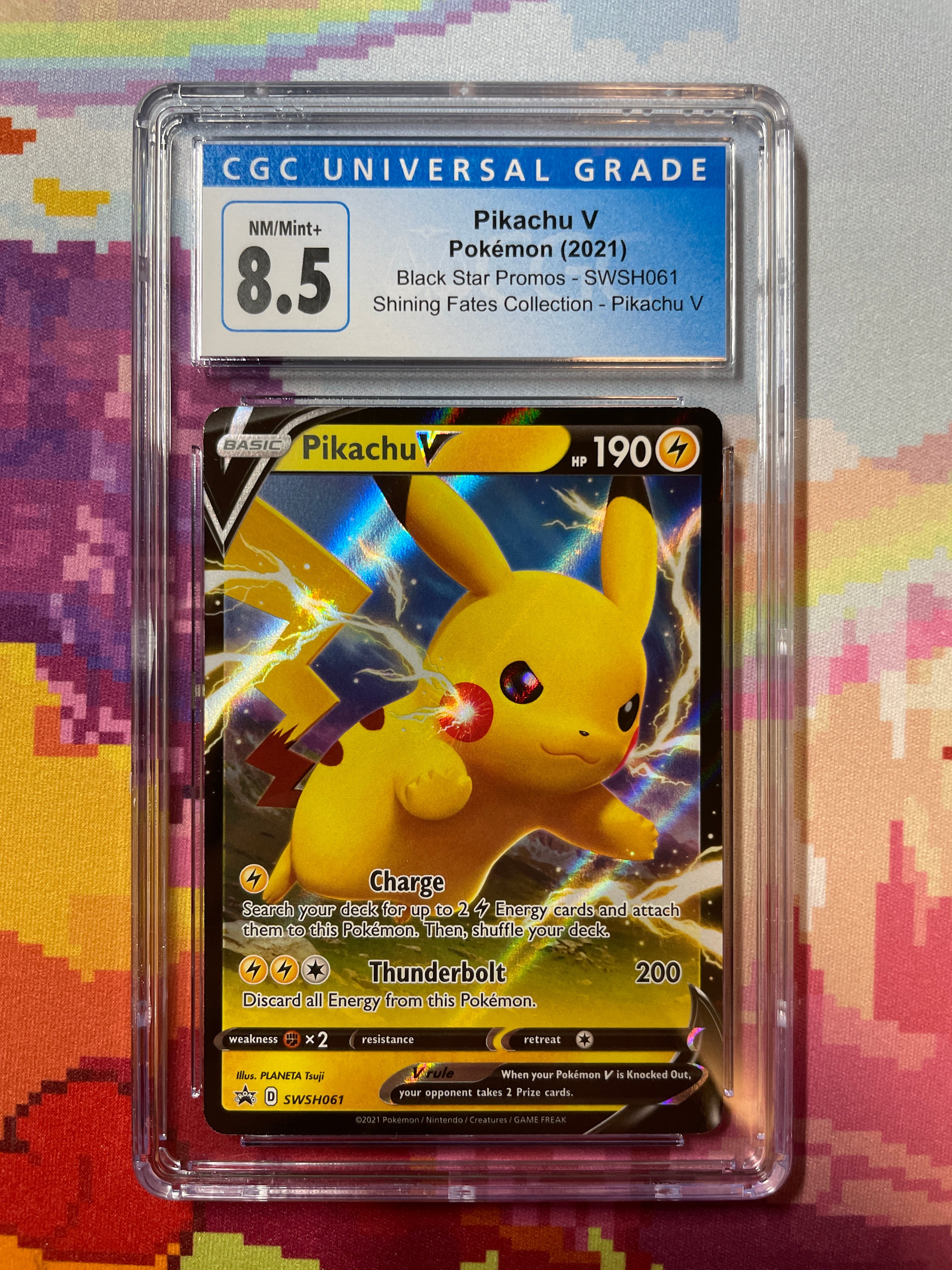 2021 Pokmon Black Star Promos Pikachu V SWSH061 CGC 8.5 NM/Mint+ Oblivion Collectibles 2021 Pokmon Black Star Promos Pikachu V SWSH061 CGC 8.5 NM/Mint+ Oblivion Collectibles