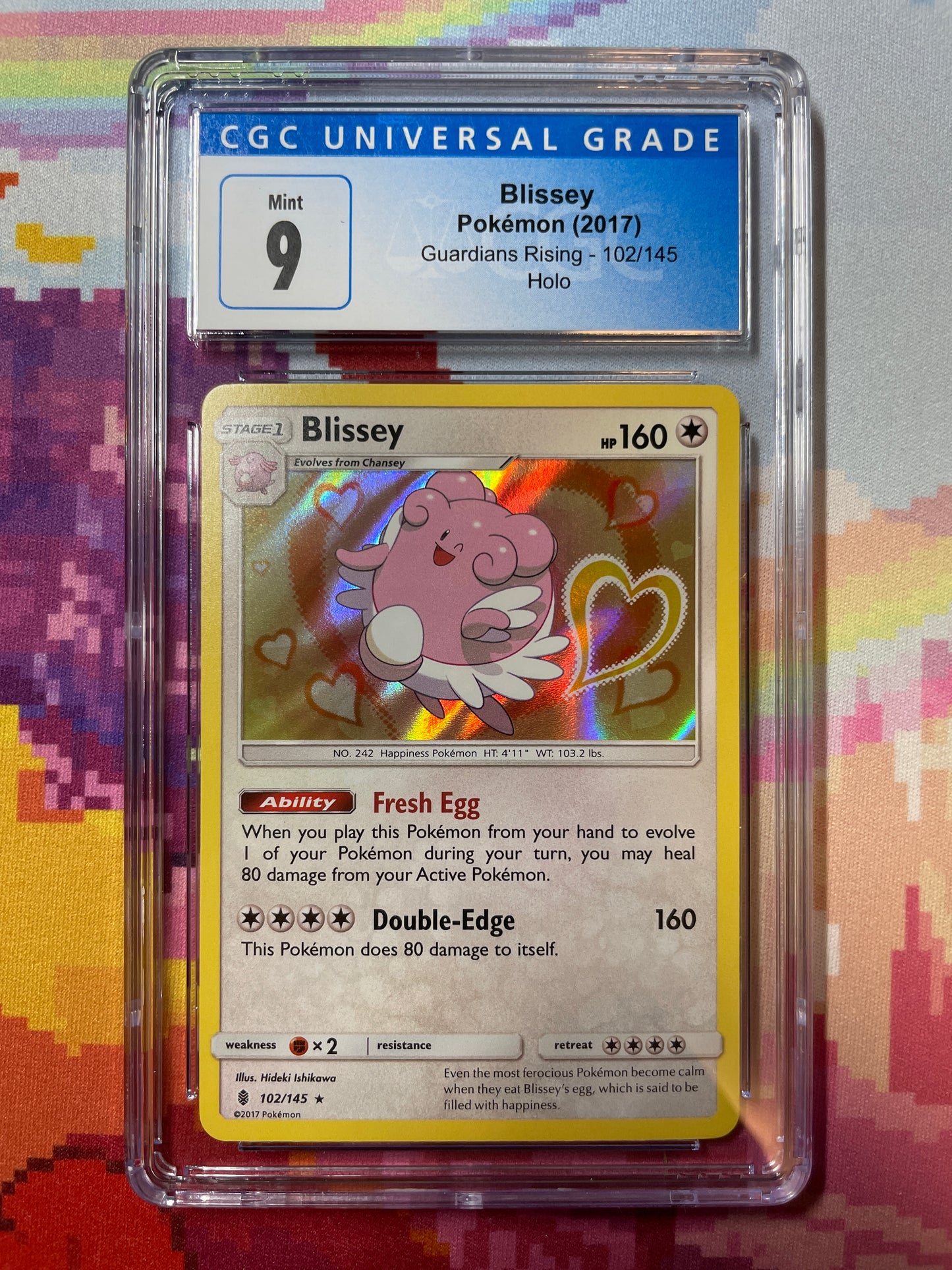 2017 Pokémon Guardian's Rising Blissey Holo 102/145 CGC 9 Mint