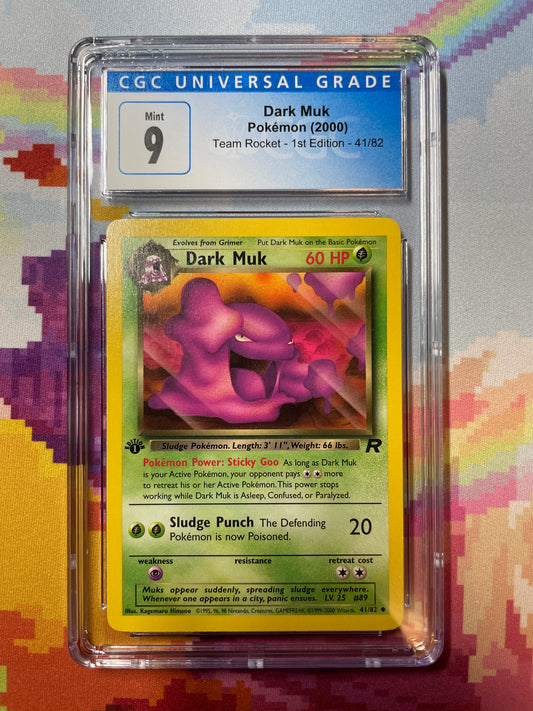 2000 Pokémon Team Rocket 1st Edition Dark Muk 41/82 CGC 9 Mint