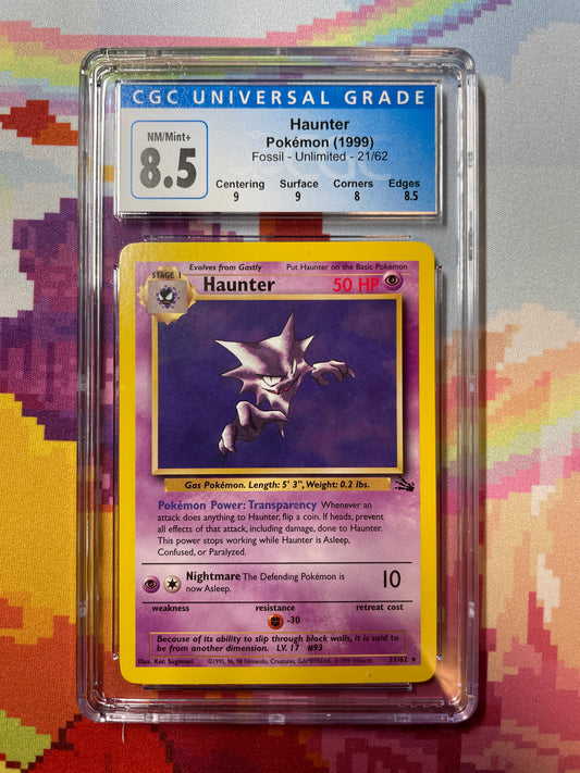 1999 Pokémon Fossil Haunter 21/62 CGC 8.5 NM/Mint+