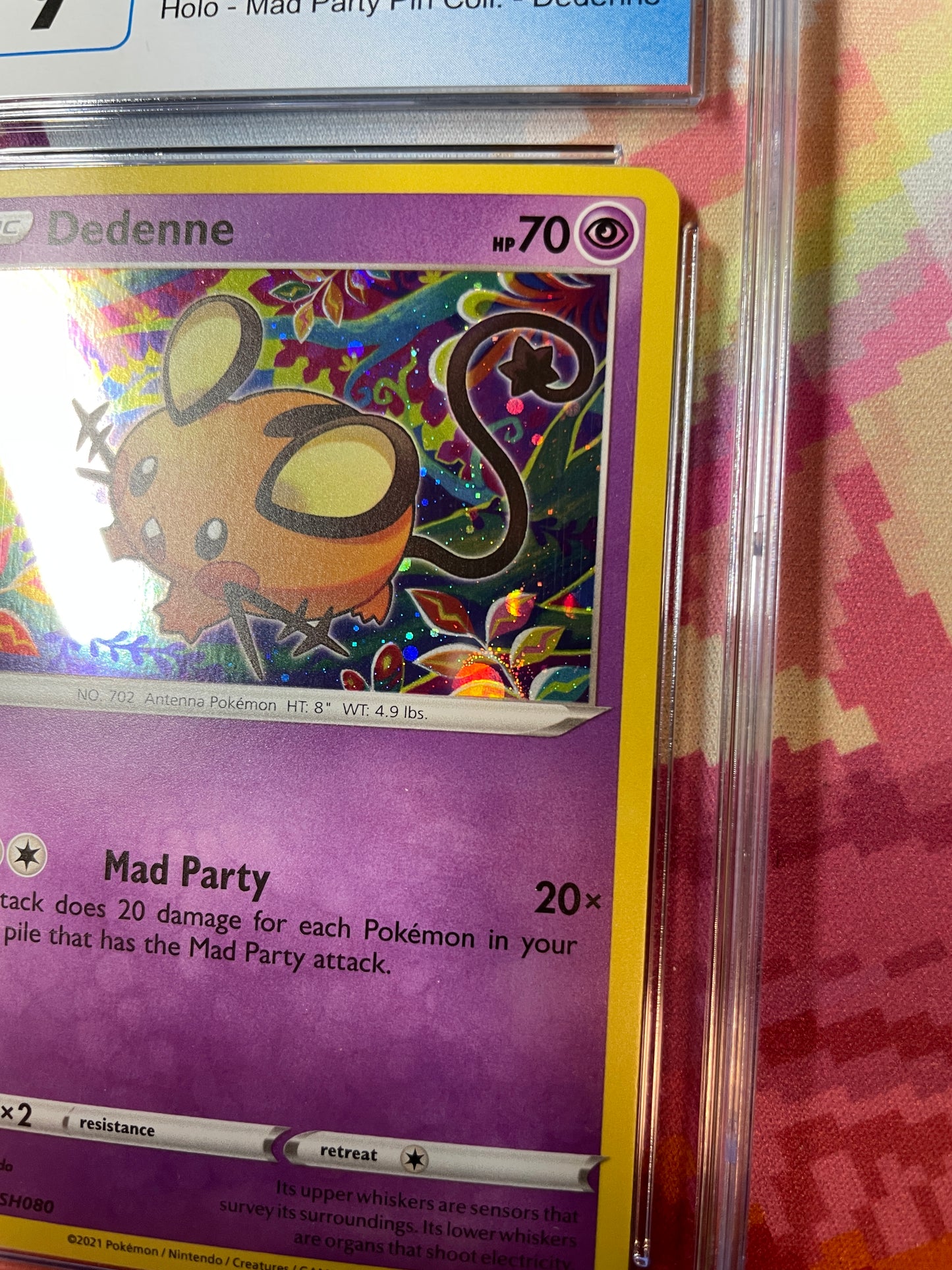 2021 Pokémon Black Star Promos Dedenne (Swirl) SWSH080 CGC 9 Mint