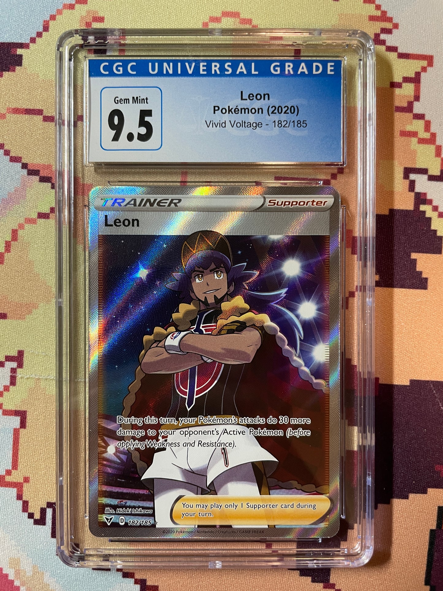 2020 Pokémon Vivid Voltage Leon 182/185 CGC 9.5 Gem Mint