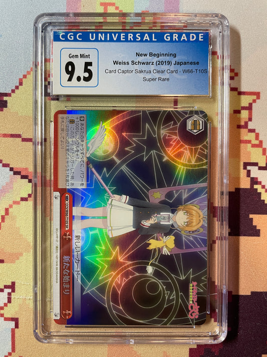 2019 Weiss Schwarz Japanese Card Captor Sakura Clear Card New Beginning W66-T10S CGC 9.5 Gem Mint