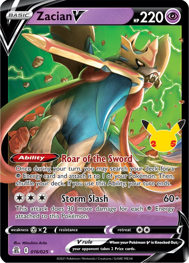 Zacian V Near Mint - 016/025 - Celebrations
