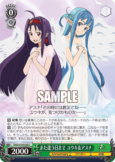 Weiss Schwarz SAO/S100-045 C Yuuki & Asuna, Until the Day We Meet Again