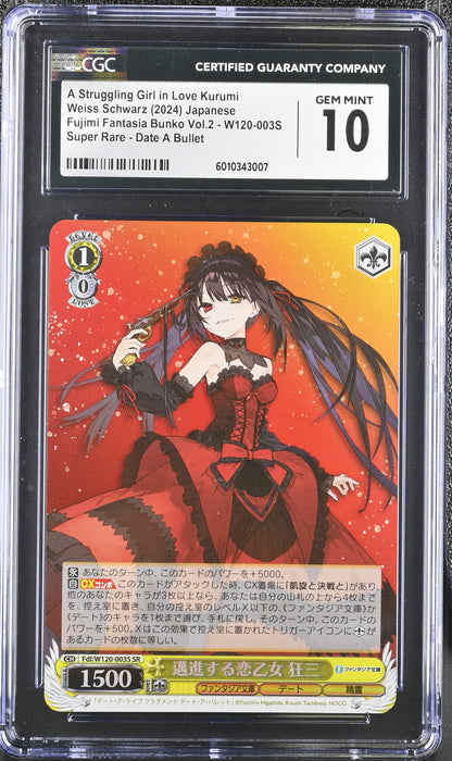 2024 Weiss Schwarz Japanese Fujimi Vol. 2 Struggling Girl in Love Kurumi Fdl/W120-003S SR CGC 10 Gem Mint