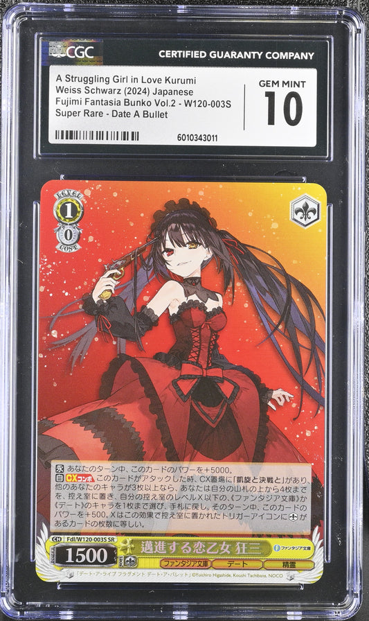 2024 Weiss Schwarz Japanese Fujimi Vol. 2 Struggling Girl in Love Kurumi Fdl/W120-003S SR CGC 10 Gem Mint