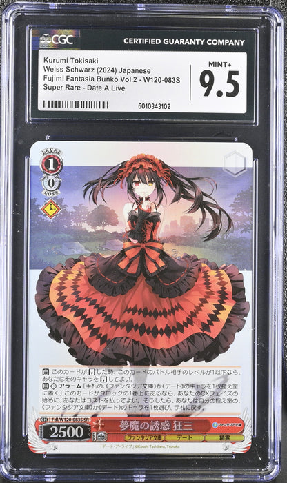 2024 Weiss Schwarz Japanese Fujimi Vol. 2 Kurumi Tokisaki Fdl/W120-083S SR CGC 9.5 Mint+