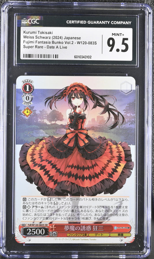 2024 Weiss Schwarz Japanese Fujimi Vol. 2 Kurumi Tokisaki Fdl/W120-083S SR CGC 9.5 Mint+