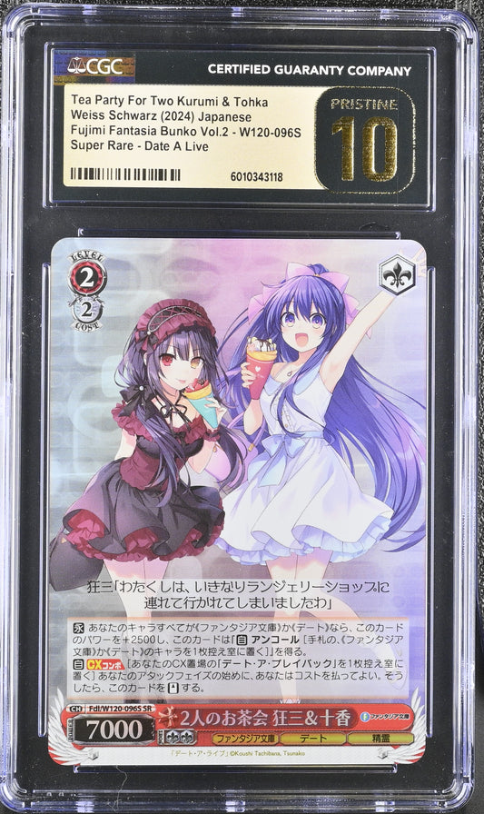 2024 Weiss Schwarz Japanese Fujimi Vol. 2 Tea Party For Two Kurumi & Tohka Fdl/W120-096S SR CGC 10 Pristine