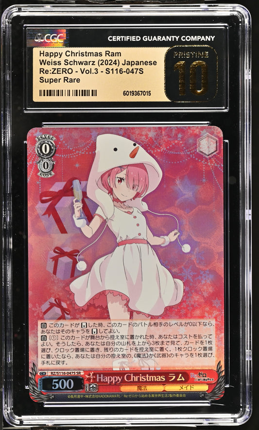 2024 Weiss Schwarz Japanese Re:Zero Vol. 3 Happy Christmas Ram RZ/S116-047S SR CGC 10 Pristine