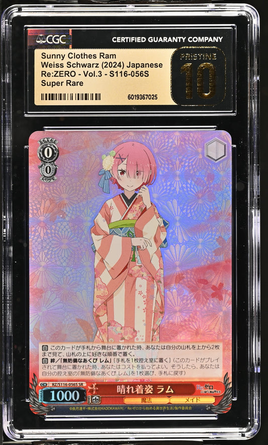 2024 Weiss Schwarz Japanese Re:Zero Vol. 3 Sunny Clothes Ram RZ/S116-056S SR CGC 10 Pristine