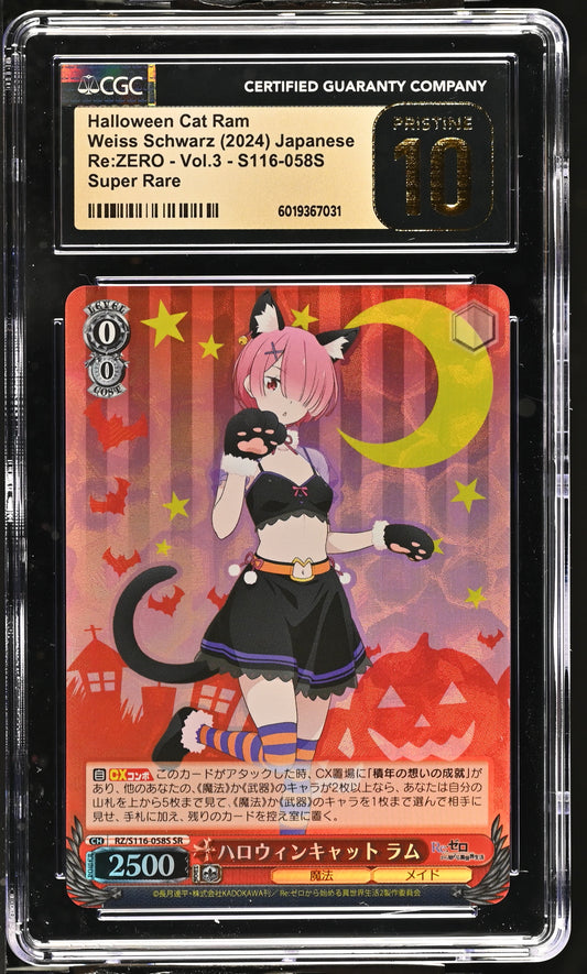 2024 Weiss Schwarz Japanese Re:Zero Vol. 3 Halloween Cat Ram RZ/S116-058S SR CGC 10 Pristine