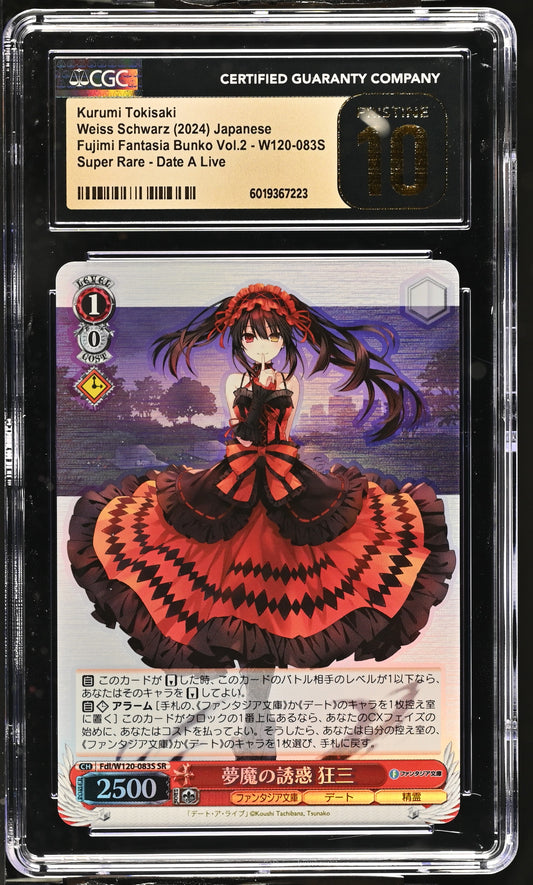 2024 Weiss Schwarz Japanese Fujimi Fantasia Bunko Vol. 2 Kurumi Tokisaki Fdl/W120-083S SR CGC 10 Pristine