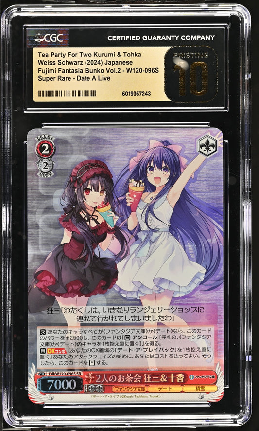 2024 Weiss Schwarz Japanese Fujimi Fantasia Bunko Vol. 2 Tea Party For Two Kurumi & Tohka Fdl/W120-096S SR CGC 10 Pristine