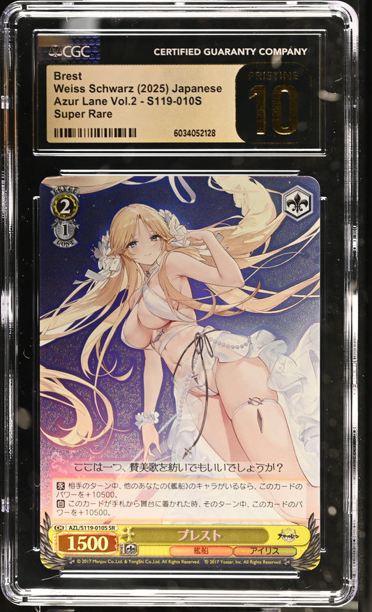 2024 Weiss Schwarz Japanese Azur Lane Vol. 2 Brest AZL/S119-010S SR CGC 10 Pristine