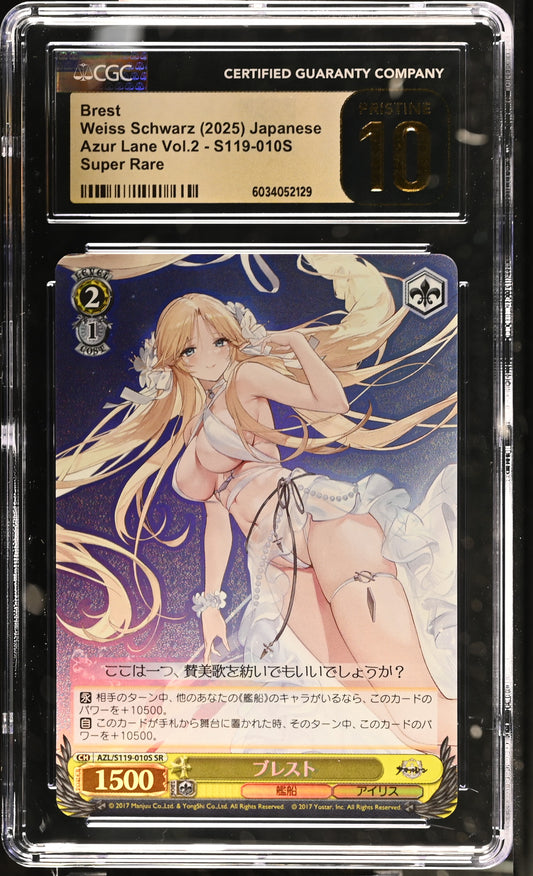 2024 Weiss Schwarz Japanese Azur Lane Vol. 2 Brest AZL/S119-010S SR CGC 10 Pristine