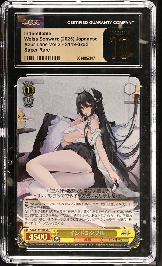 2024 Weiss Schwarz Japanese Azur Lane Vol. 2 Indomitable AZL/S119-025S SR CGC 10 Pristine