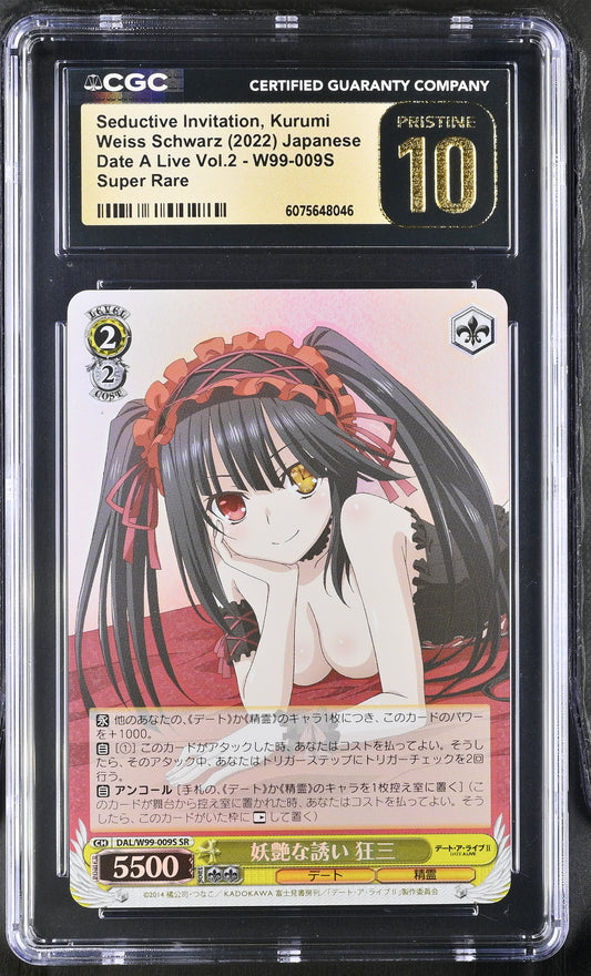 2022 Weiss Schwarz Japanese Date a Live Vol. 2 Seductive Invitation, Kurumi DAL/W99-009S SR CGC 10 Pristine