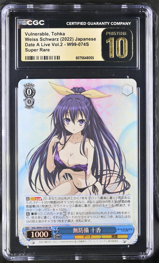 2022 Weiss Schwarz Japanese Date a Live Vol. 2 Vulnerable, Tohka DAL/W99-074S SR CGC 10 Pristine