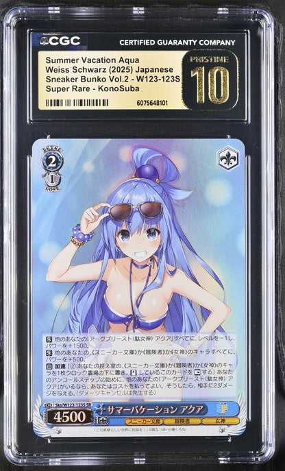 2025 Weiss Schwarz Japanese Sneaker Bunko Vol. 2 Summer Vacation Aqua Sks/W123-123S SR CGC 10 Pristine