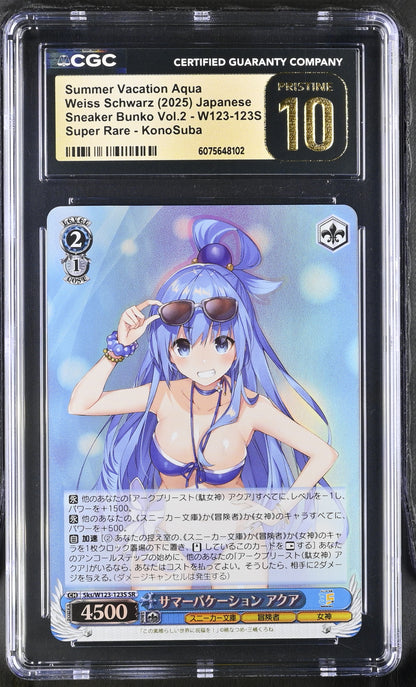 2025 Weiss Schwarz Japanese Sneaker Bunko Vol. 2 Summer Vacation Aqua Sks/W123-123S SR CGC 10 Pristine