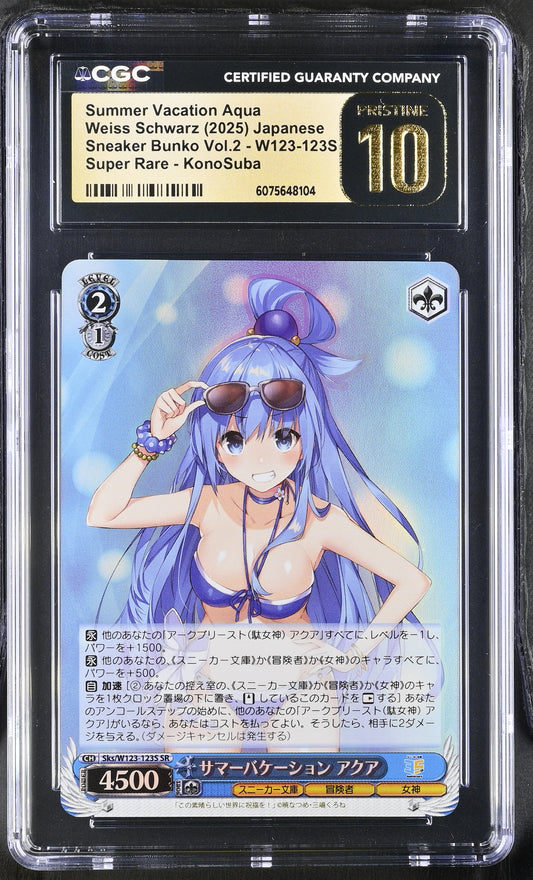 2025 Weiss Schwarz Japanese Sneaker Bunko Vol. 2 Summer Vacation Aqua Sks/W123-123S SR CGC 10 Pristine
