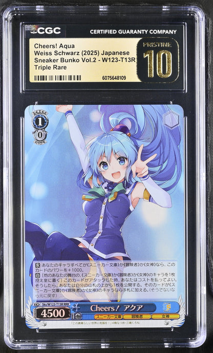 2025 Weiss Schwarz Japanese Sneaker Bunko Vol. 2 Cheers! Aqua Sks/W123-T13R RRR CGC 10 Pristine