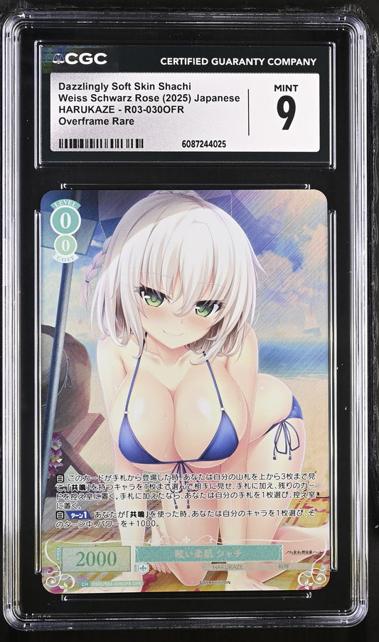 2025 Weiss Schwarz Rose Harukaze Dazzlingly Soft Skin Shachi OS03/R03-030OFR OFR CGC 9 Mint