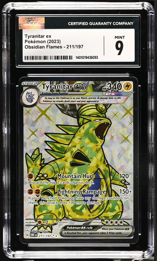 2023 Pokemon Obsidian Flames Tyranitar ex 211/197 CGC 9 Mint