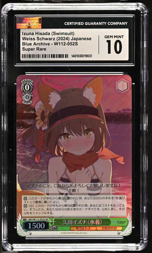 2024 Weiss Schwarz Japanese Blue Archive Izuna Hisada (Swimsuit) BAV/W112-052S SR CGC 10 Gem Mint