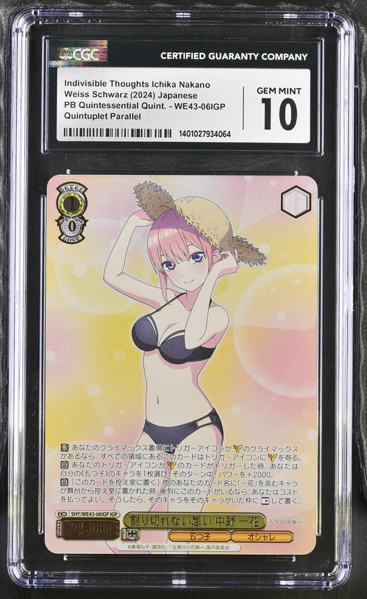 2024 Weiss Schwarz Japanese Quintessential Quintuplets Premium Indivisible Thoughts Ichika Nakano 5HY/WE43-06IGP IGP CGC 10 Gem Mint